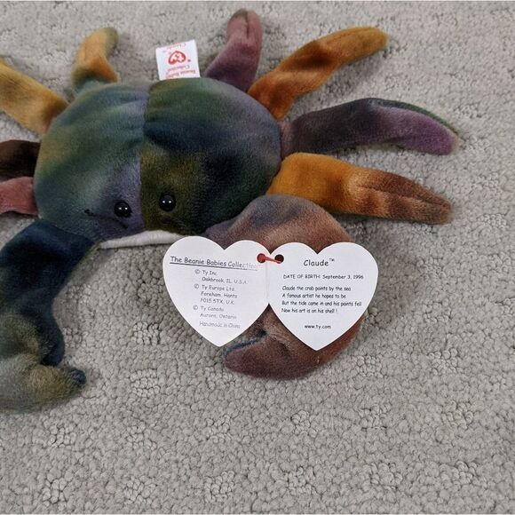 Ty Beanie Babies Claude The Crab Rare New with Tags 1996 - Picture 4 of 10